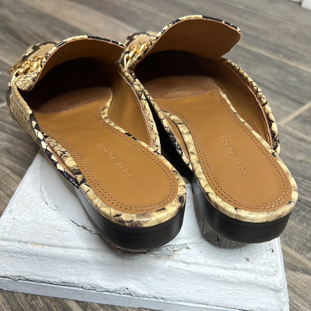 Tory Burch Leather Snake Python Embossed Mule 7.5 - image 4